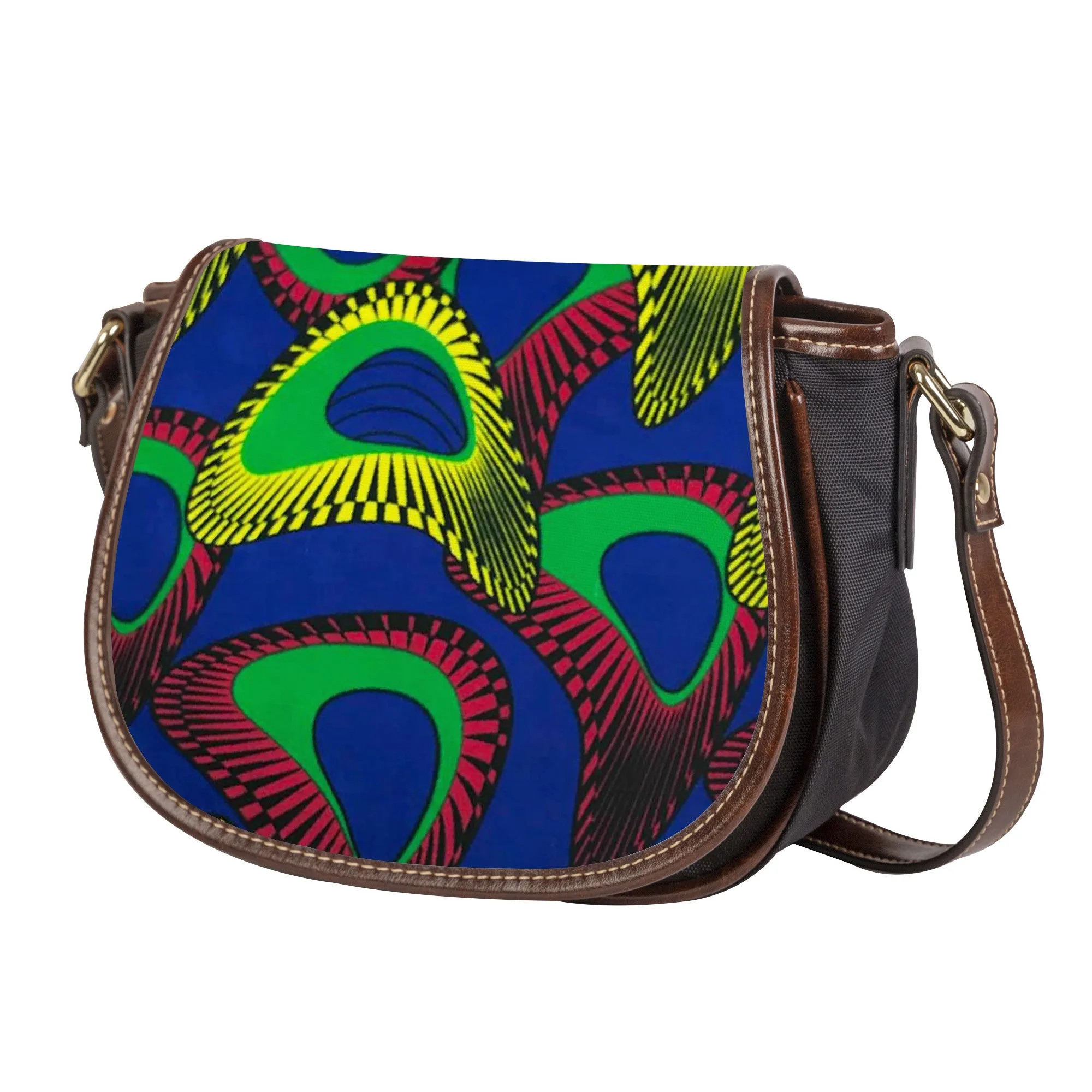 Bloom  African Print Saddle Bag