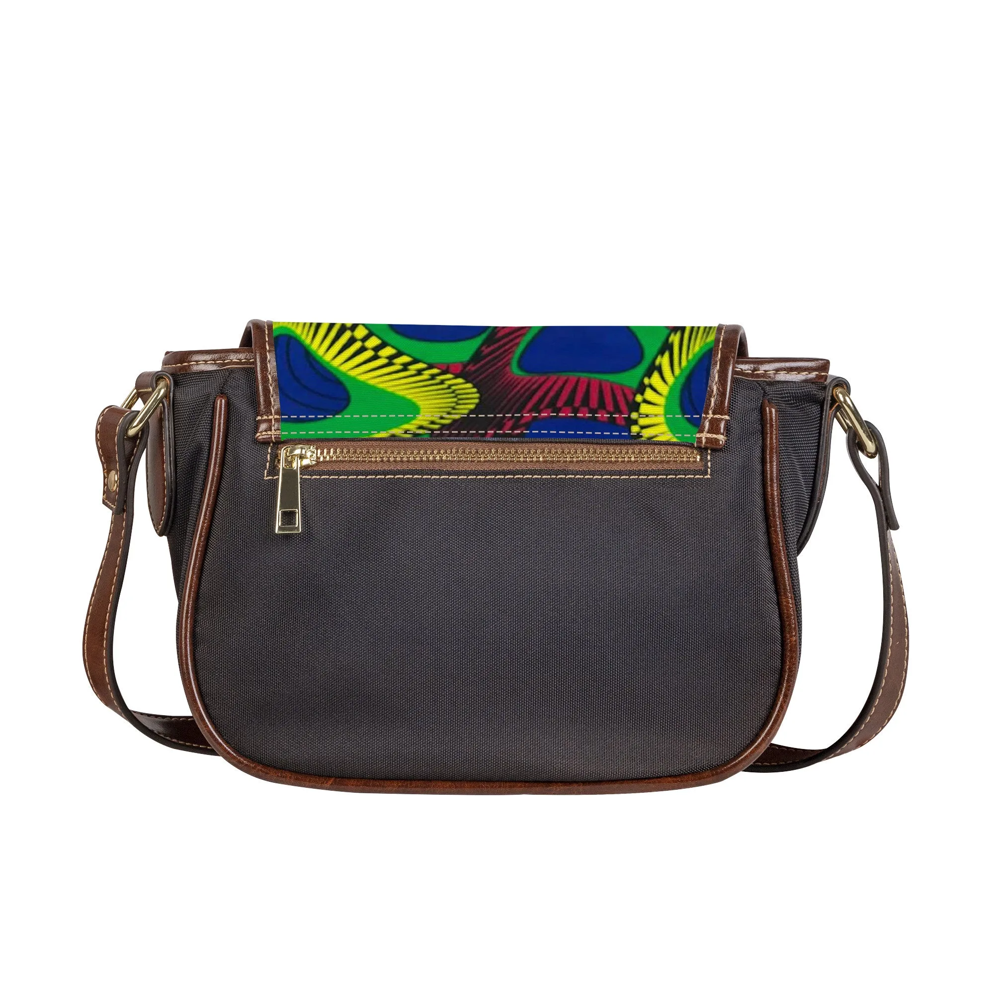 Bloom  African Print Saddle Bag