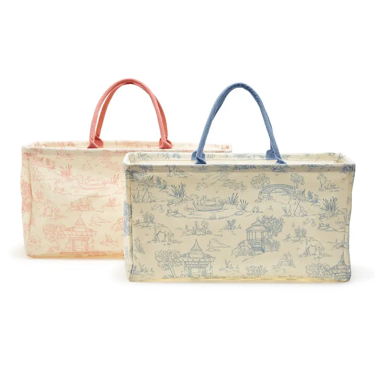 Blue Toile Hamper