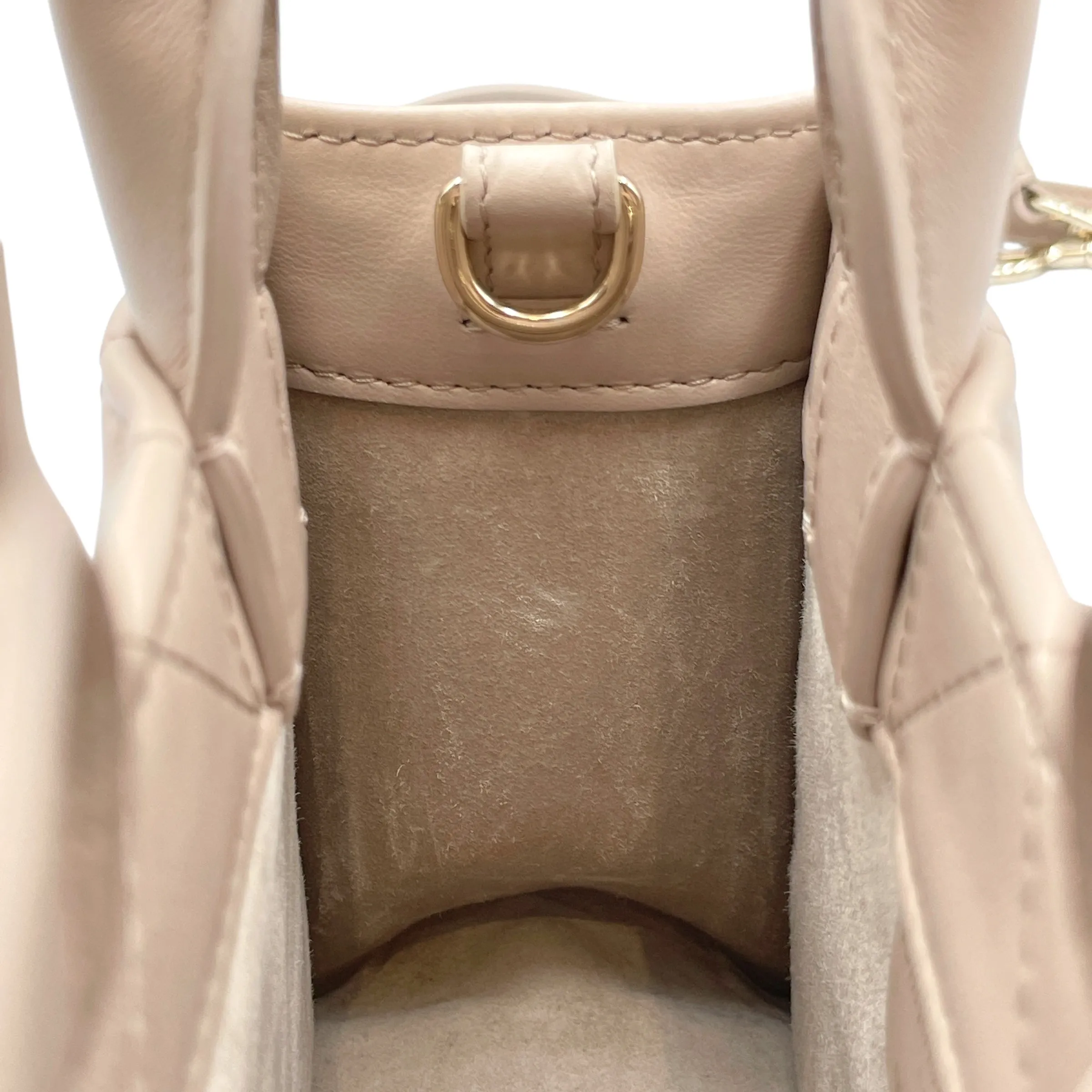 Book Tote Mini Beige in Macrocannage calf, Gold hardware