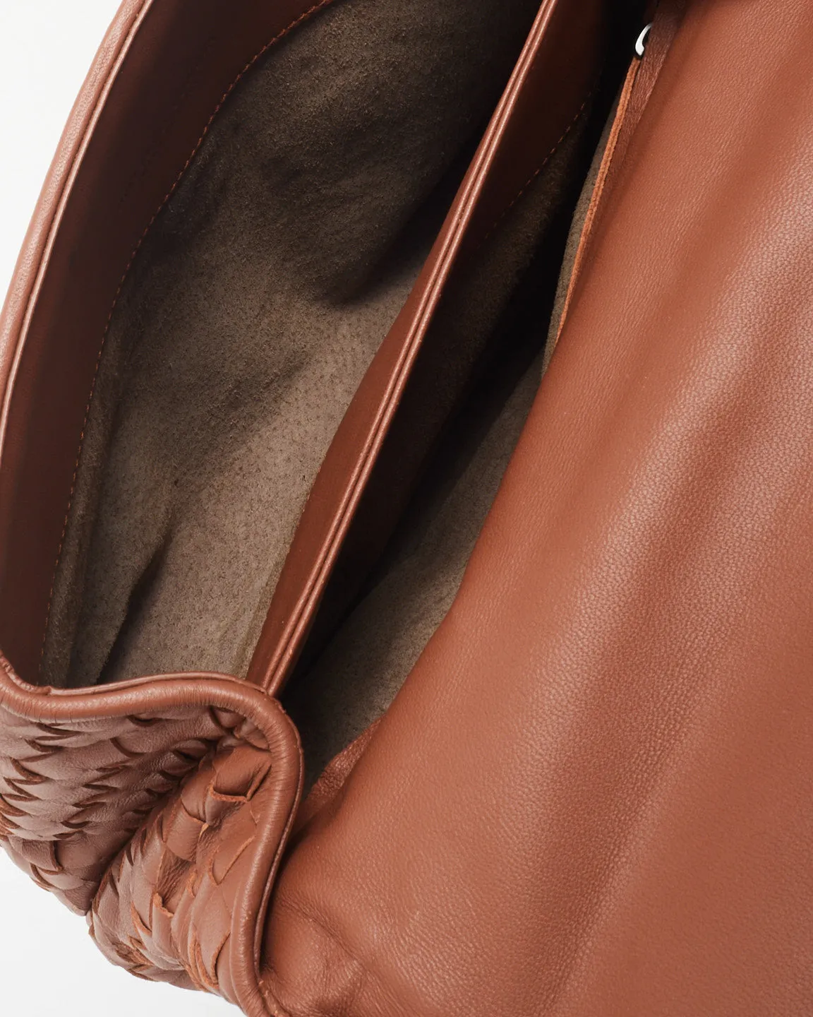 Bottega Veneta Vintage Brown Intrecciato Leather Olimpia Medium Shoulder Bag