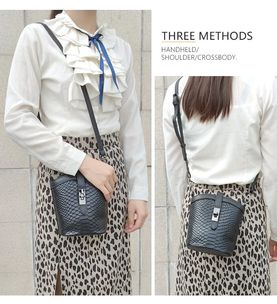 Bucket Style Messenger Crossbody Bags