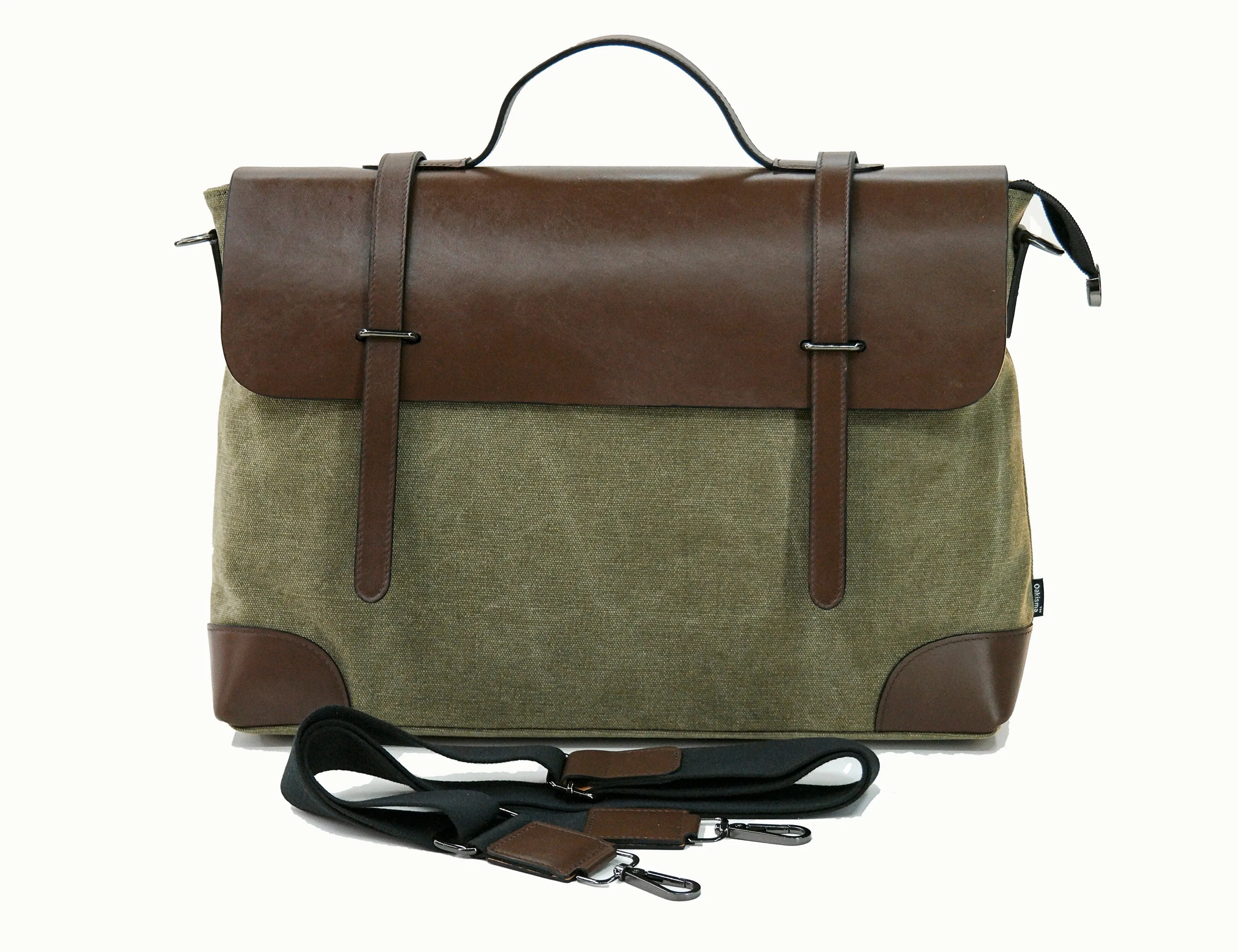 Business Messenger Briefcase Vintage Leather Canvas Messenger Bag Official bag Large schoolbag Shoulder bag Sturdy leather canvas computer notebook bag leather briefcase for men