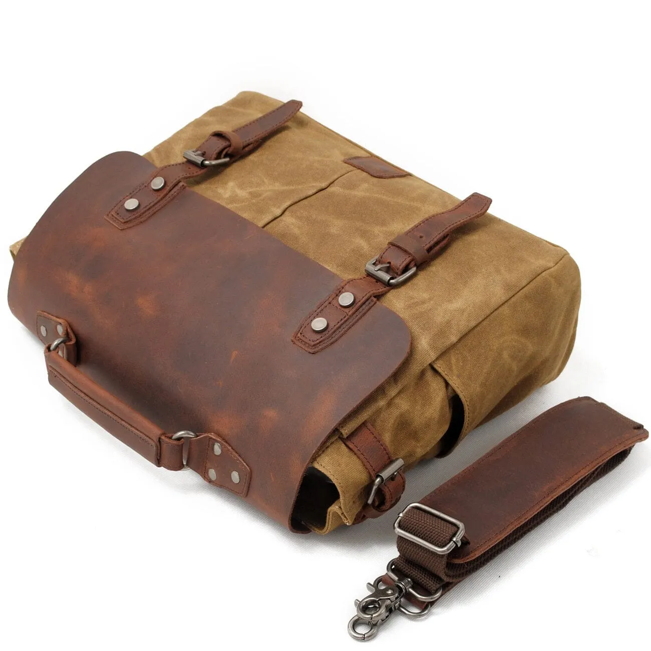 Canvas Crossbody Messenger Bag Handcrafted