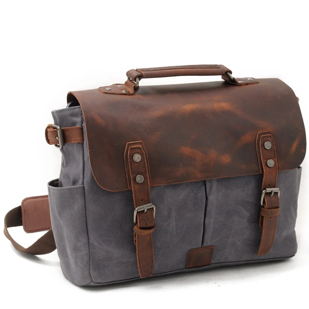 Canvas Crossbody Messenger Bag Handcrafted