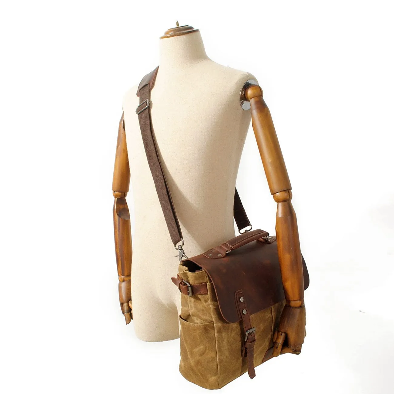 Canvas Crossbody Messenger Bag Handcrafted