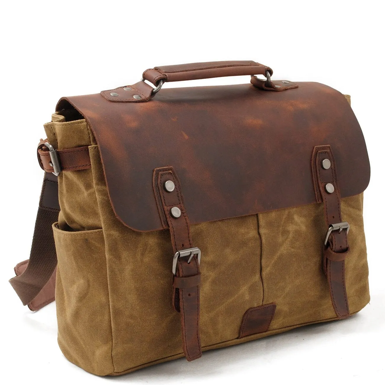 Canvas Crossbody Messenger Bag Handcrafted
