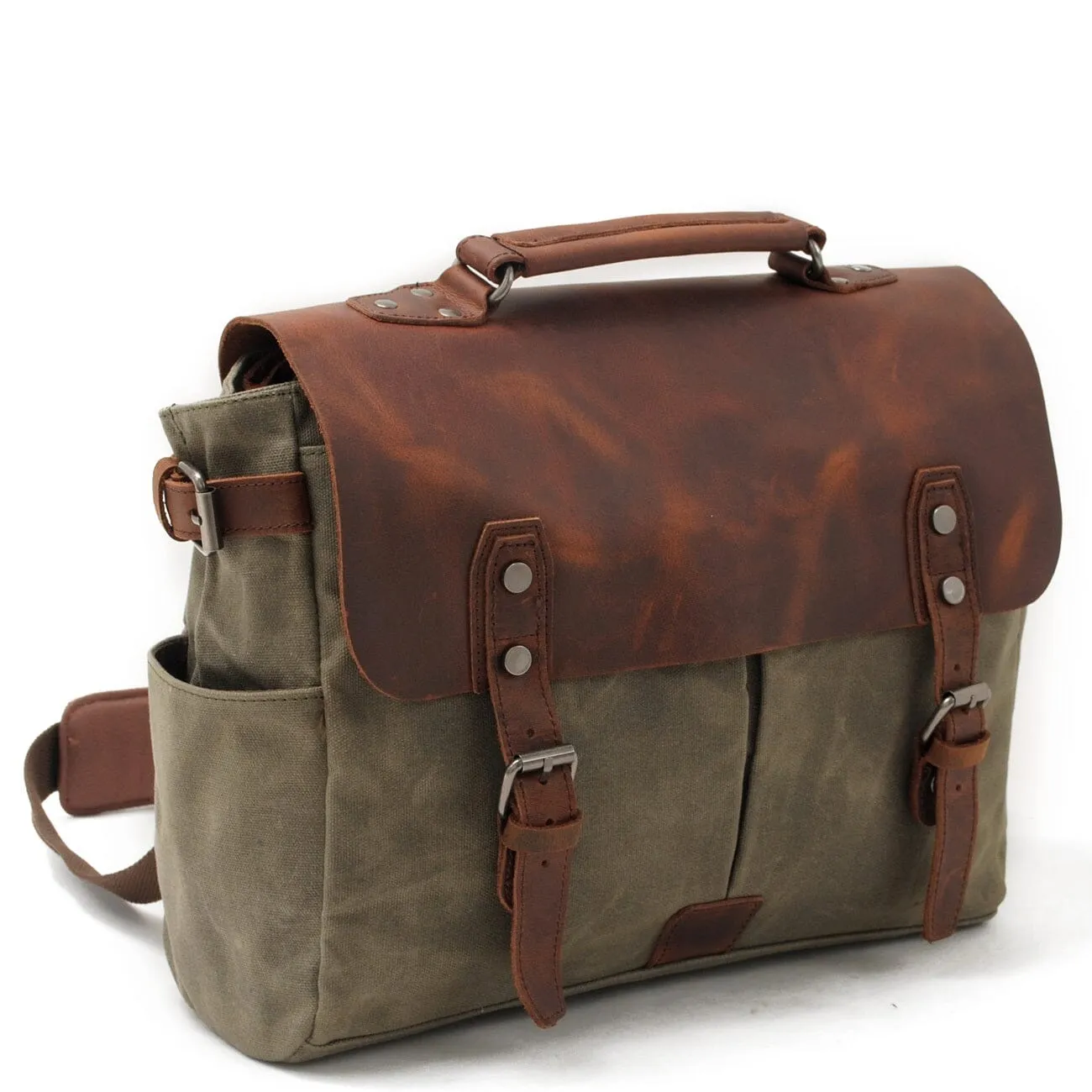 Canvas Crossbody Messenger Bag Handcrafted