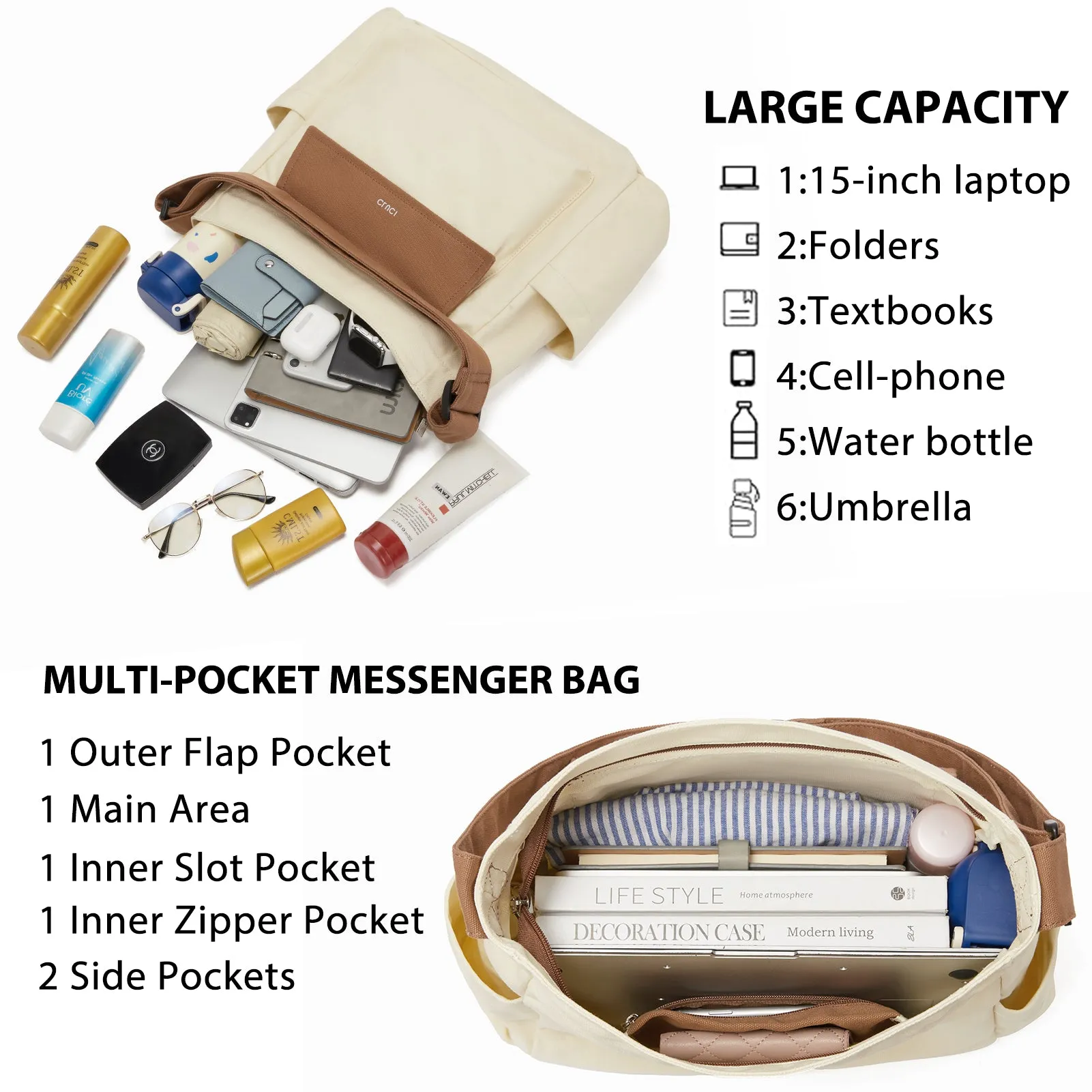 Canvas Messenger Bag Large Hobo Crossbody Bag Tote Bag for Women and Men hippie bag side bag satchel bags Shoulder bags