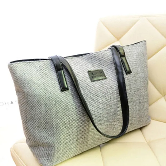 Canvas Tote Bag Fashion Women's Handbags Travel Big Bag Ladies Shoulder Bags Black Shopping Bag Large Capacity Designer Luxury