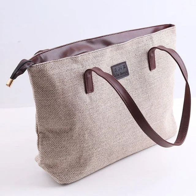 Canvas Tote Bag Fashion Women's Handbags Travel Big Bag Ladies Shoulder Bags Black Shopping Bag Large Capacity Designer Luxury