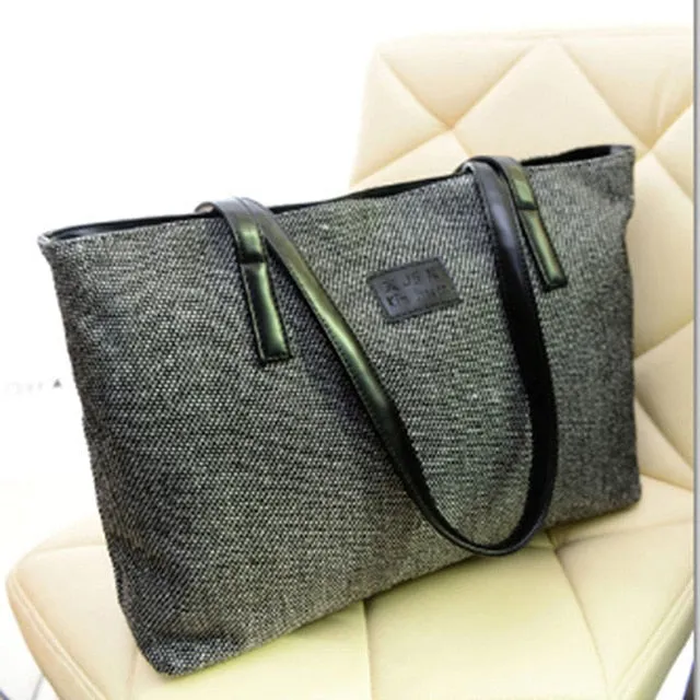 Canvas Tote Bag Fashion Women's Handbags Travel Big Bag Ladies Shoulder Bags Black Shopping Bag Large Capacity Designer Luxury