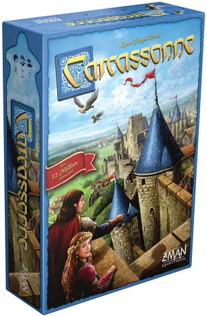 Carcassonne Game (New Edition)_ for 2 to 5 Players _ Includes River Expansion & The Abbot Expansion  by Z-Man Games