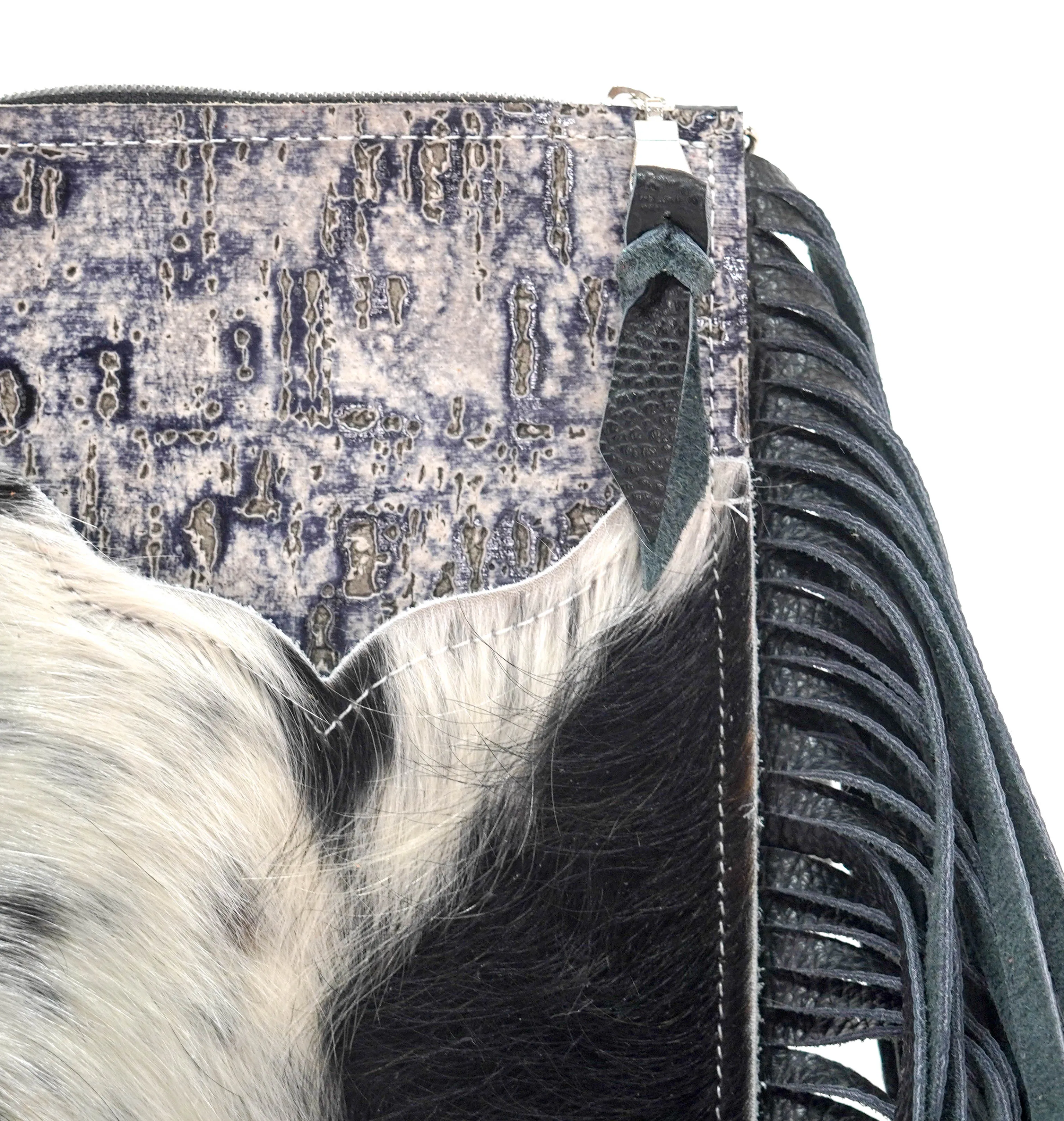 Carrie - Black & White w/ Denim Driftwood