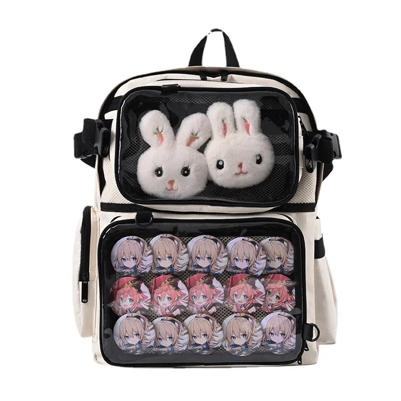 Cartoon Transparent Large Capacity Trendy Detachable Backpacks