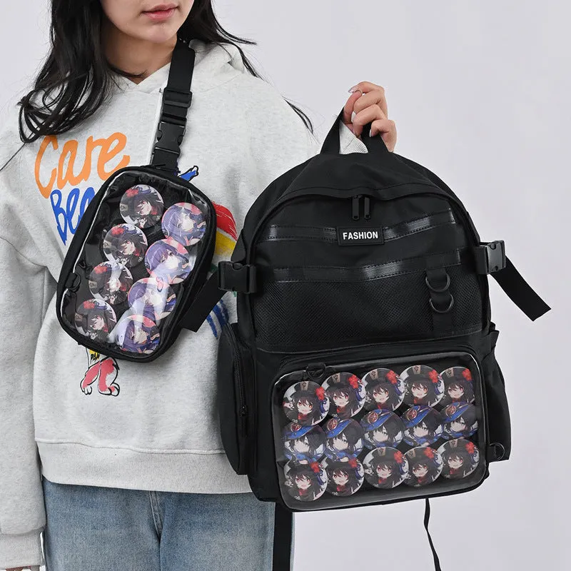 Cartoon Transparent Large Capacity Trendy Detachable Backpacks