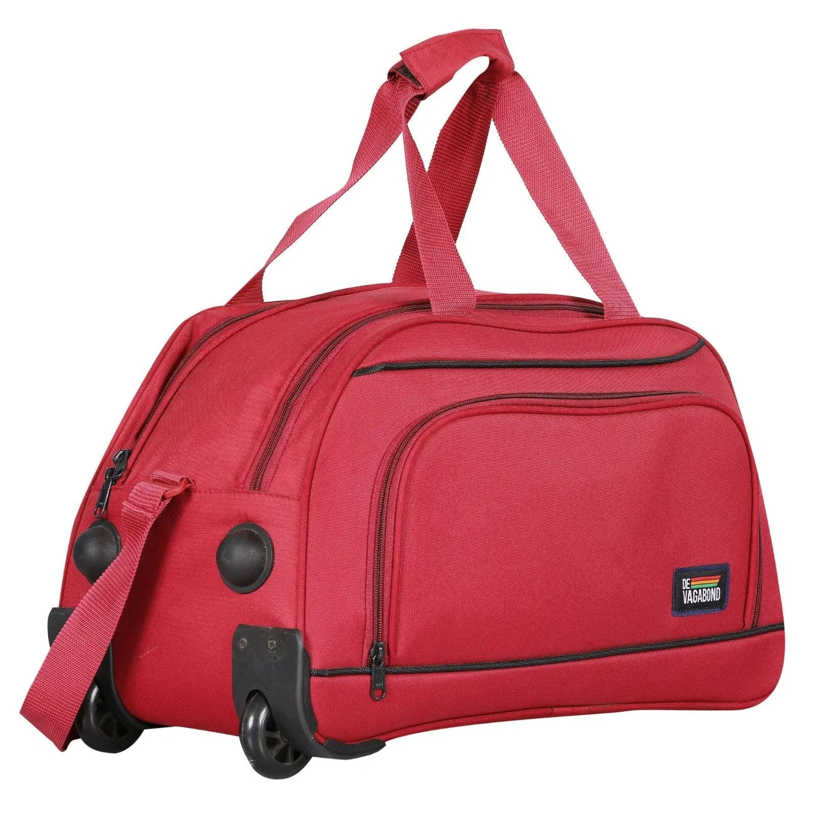 CASTOR Red Duffel wheeler Trolly 55 cms travel bag