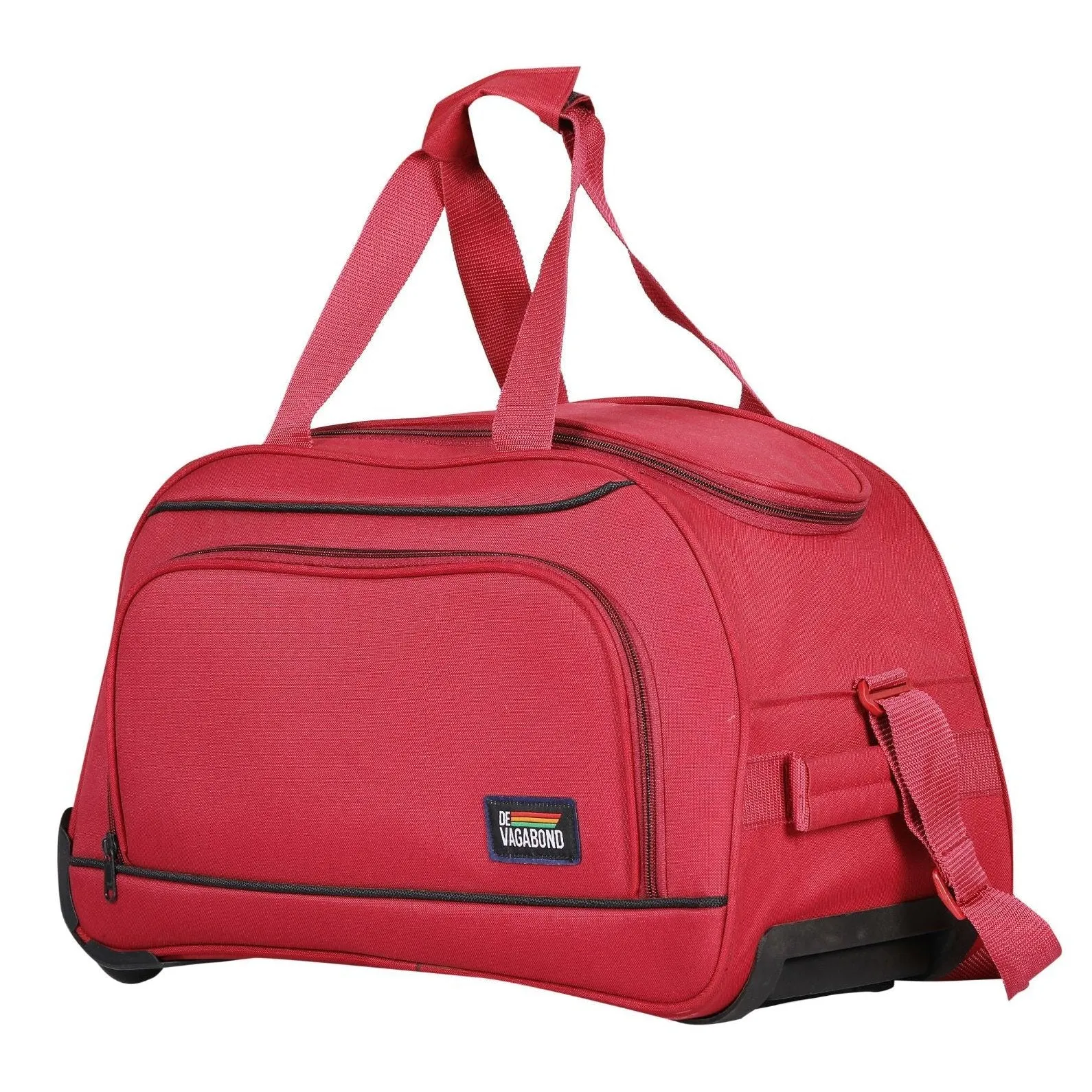 CASTOR Red Duffel wheeler Trolly 55 cms travel bag