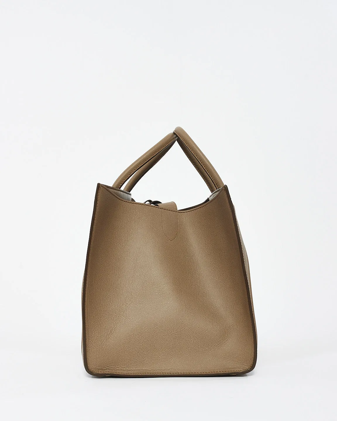 Celine Taupe Grey Leather Medium Phantom Luggage Tote Bag