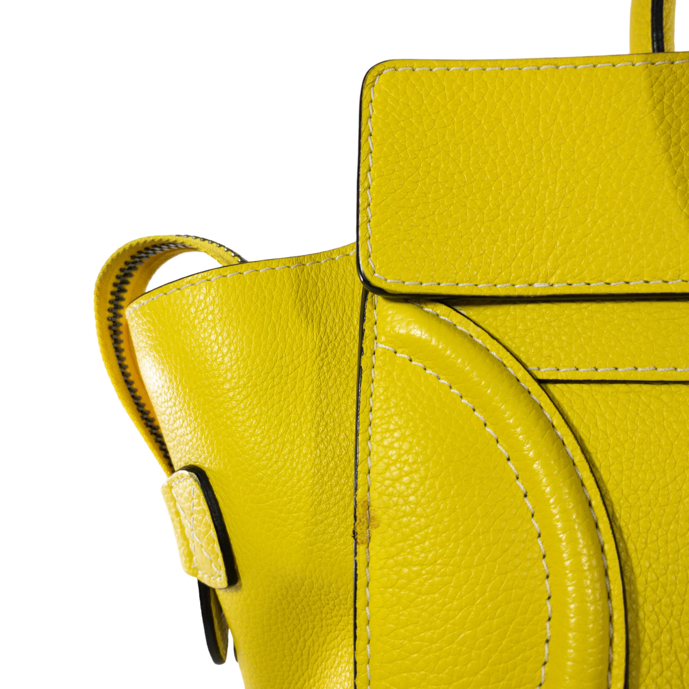 Celine Yellow Drummed Mini Luggage Tote