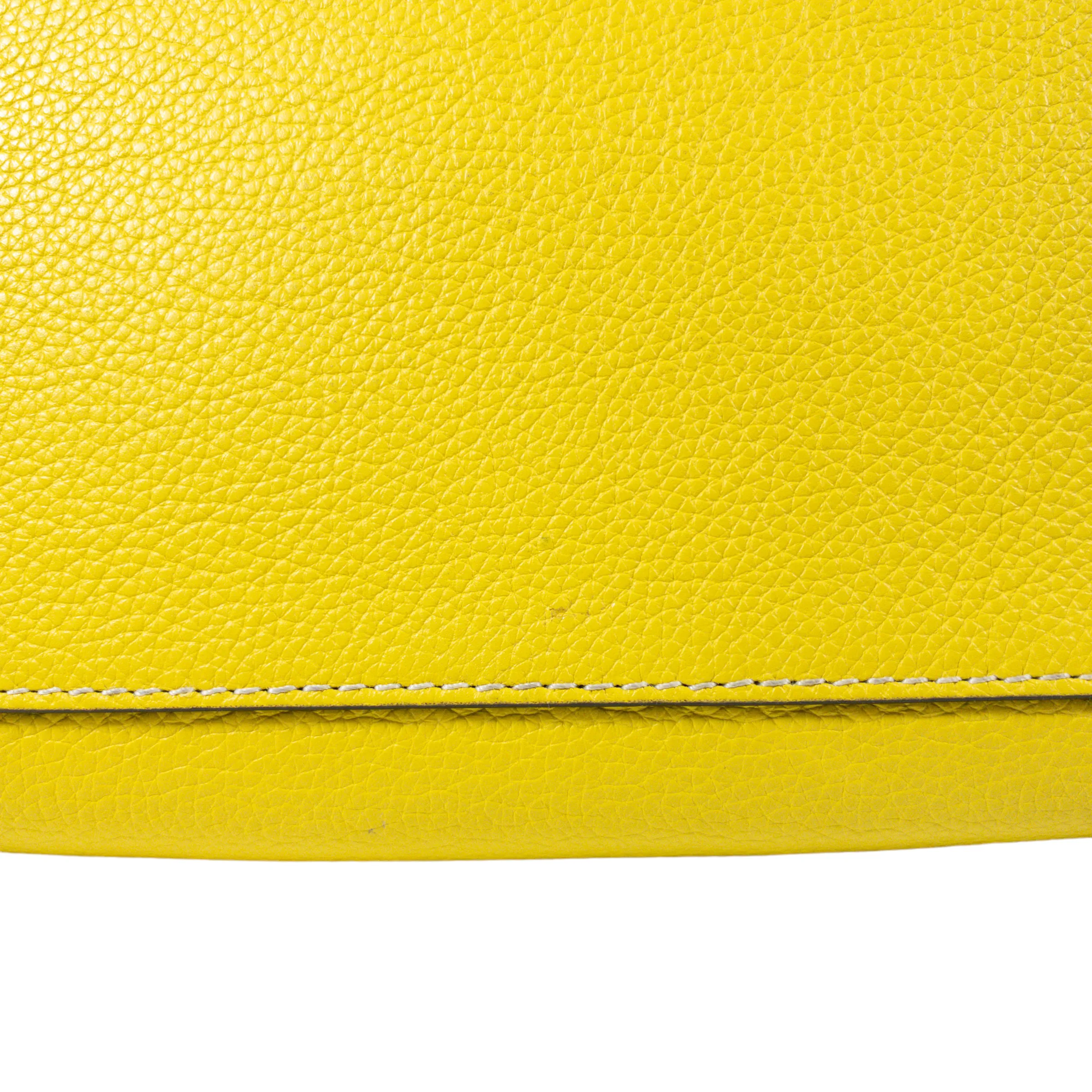 Celine Yellow Drummed Mini Luggage Tote
