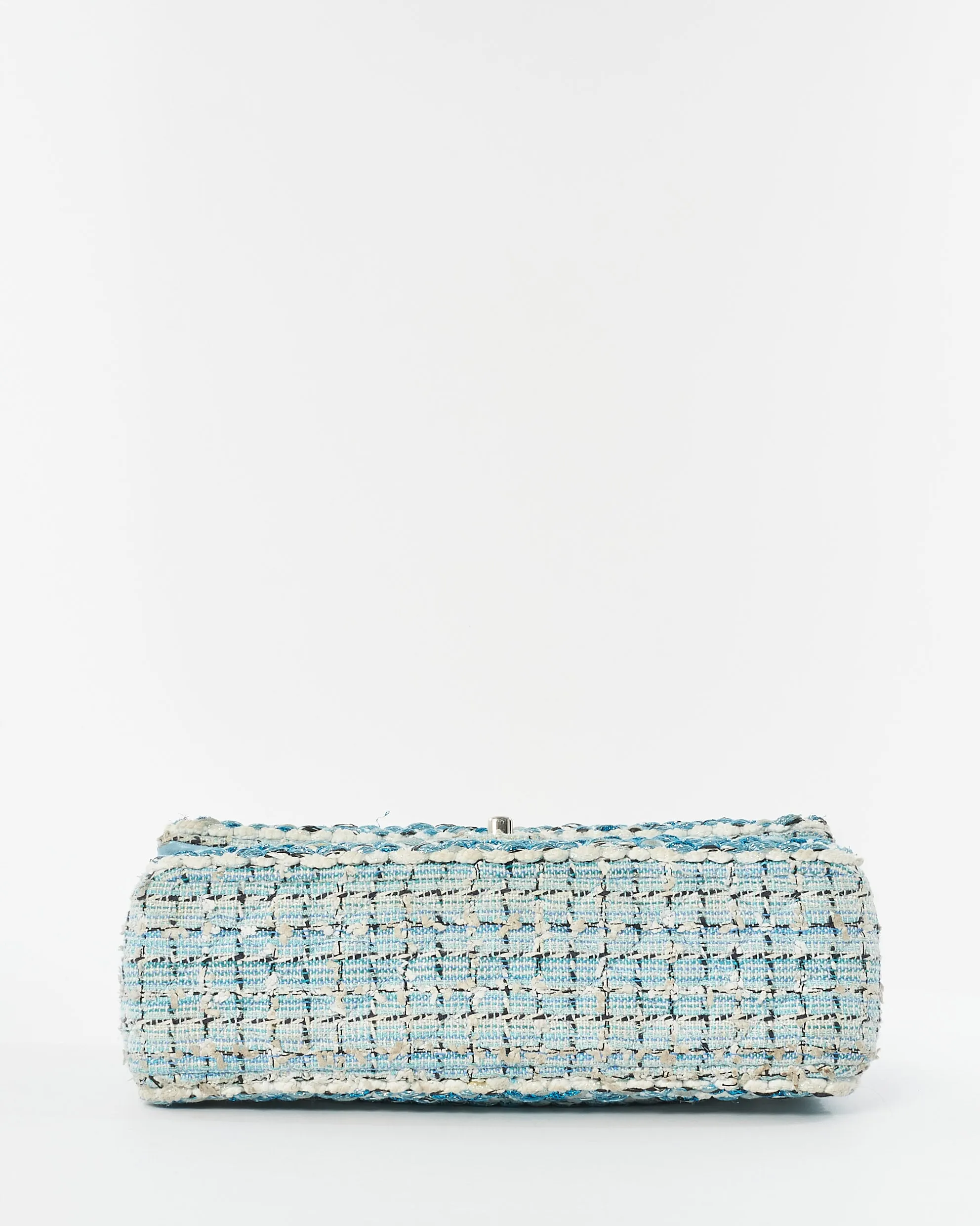 Chanel Blue & White Tweed Cruise 2019 Medium Classic Flap Bag