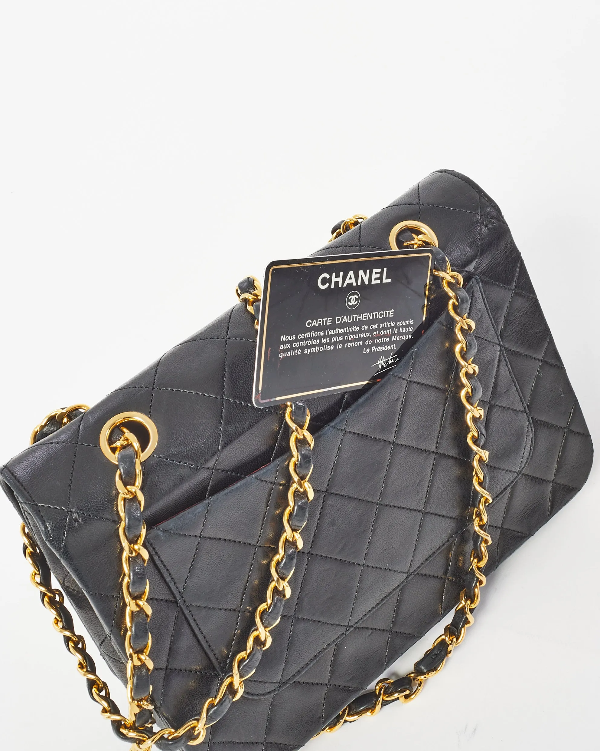Chanel Vintage Black Leather Full Flap Bag