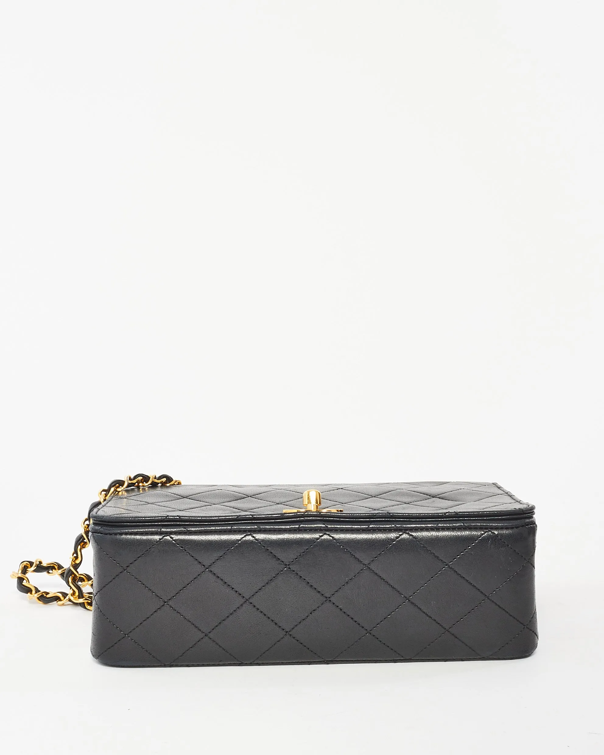 Chanel Vintage Black Leather Full Flap Bag