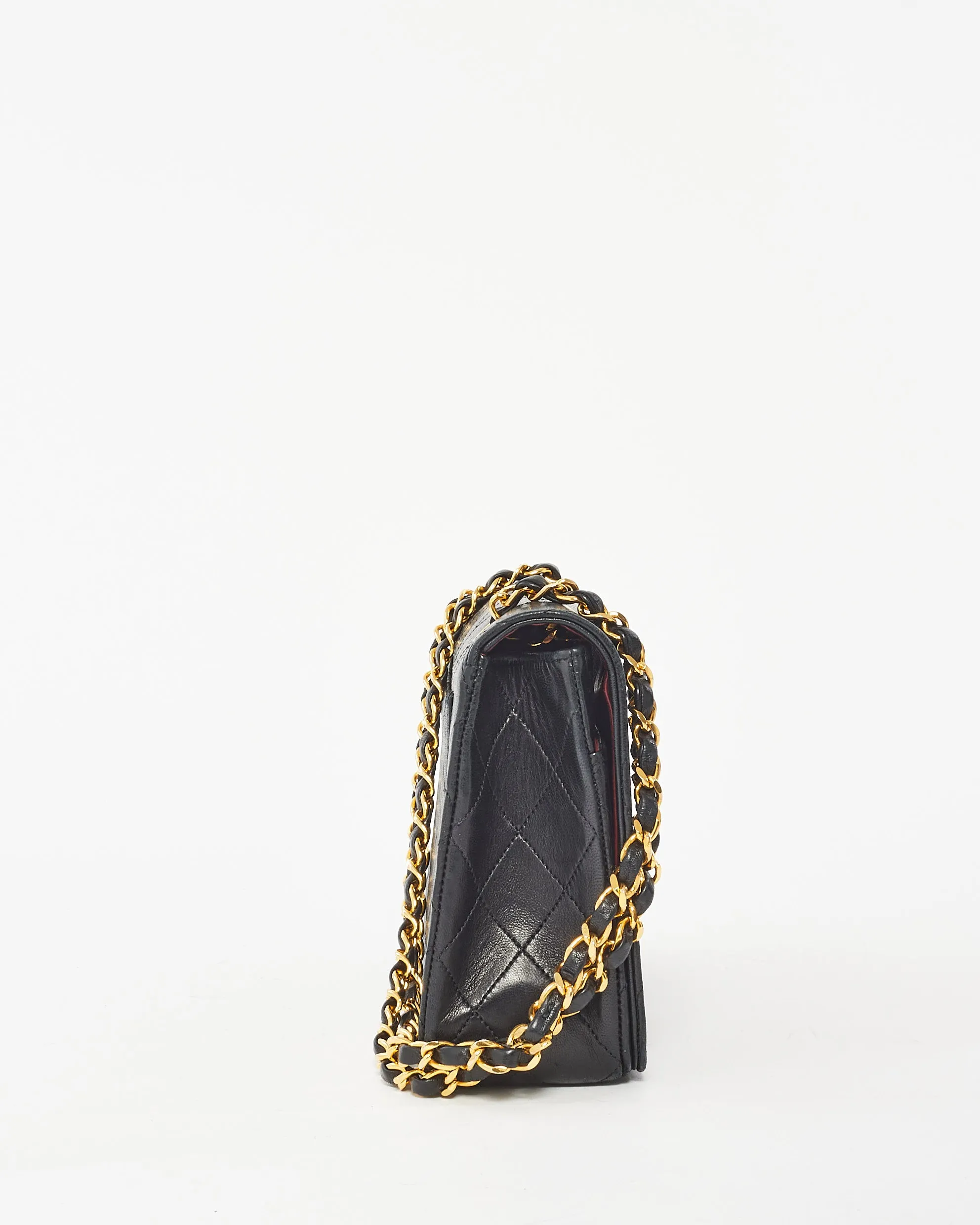 Chanel Vintage Black Leather Full Flap Bag