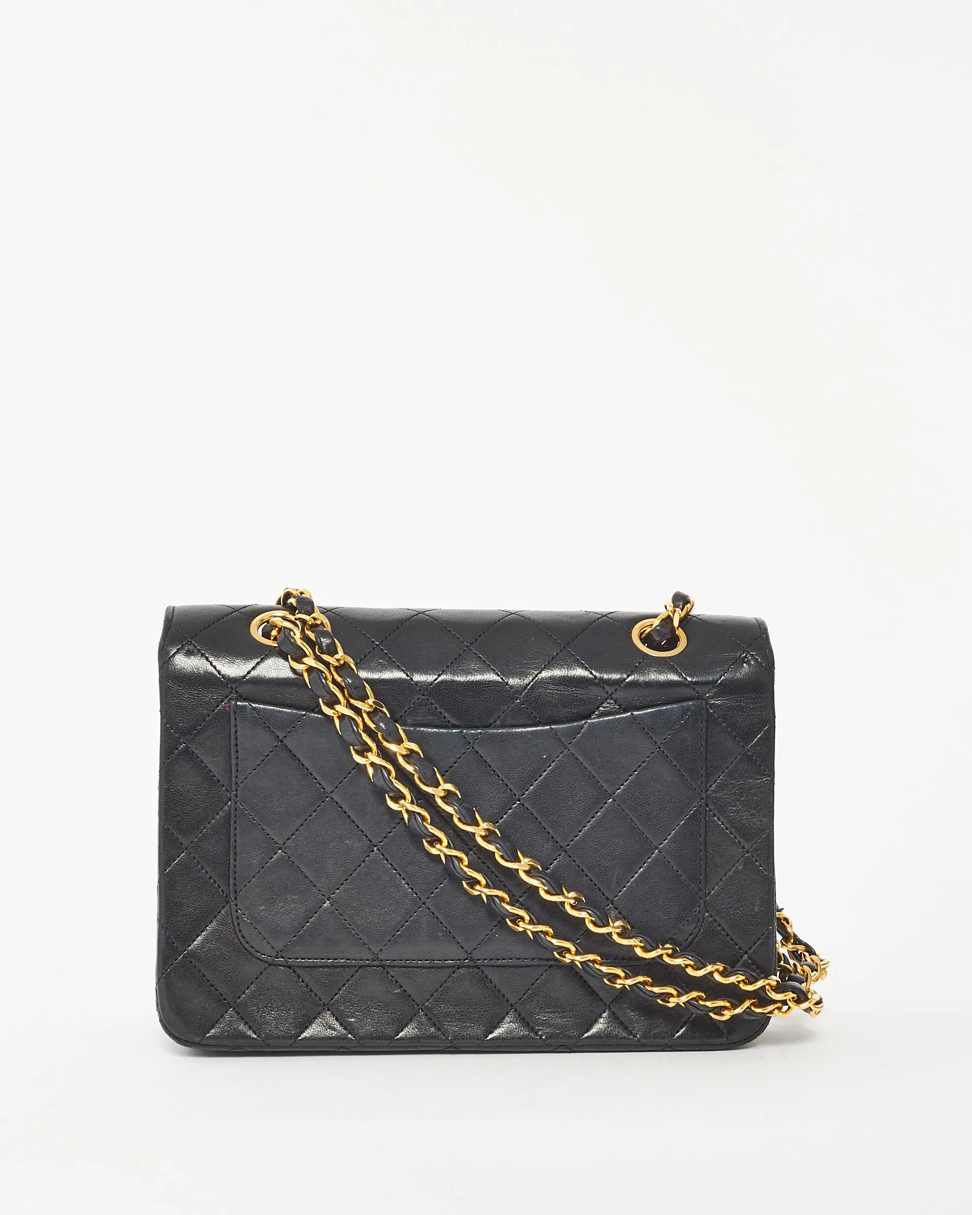 Chanel Vintage Black Leather Full Flap Bag