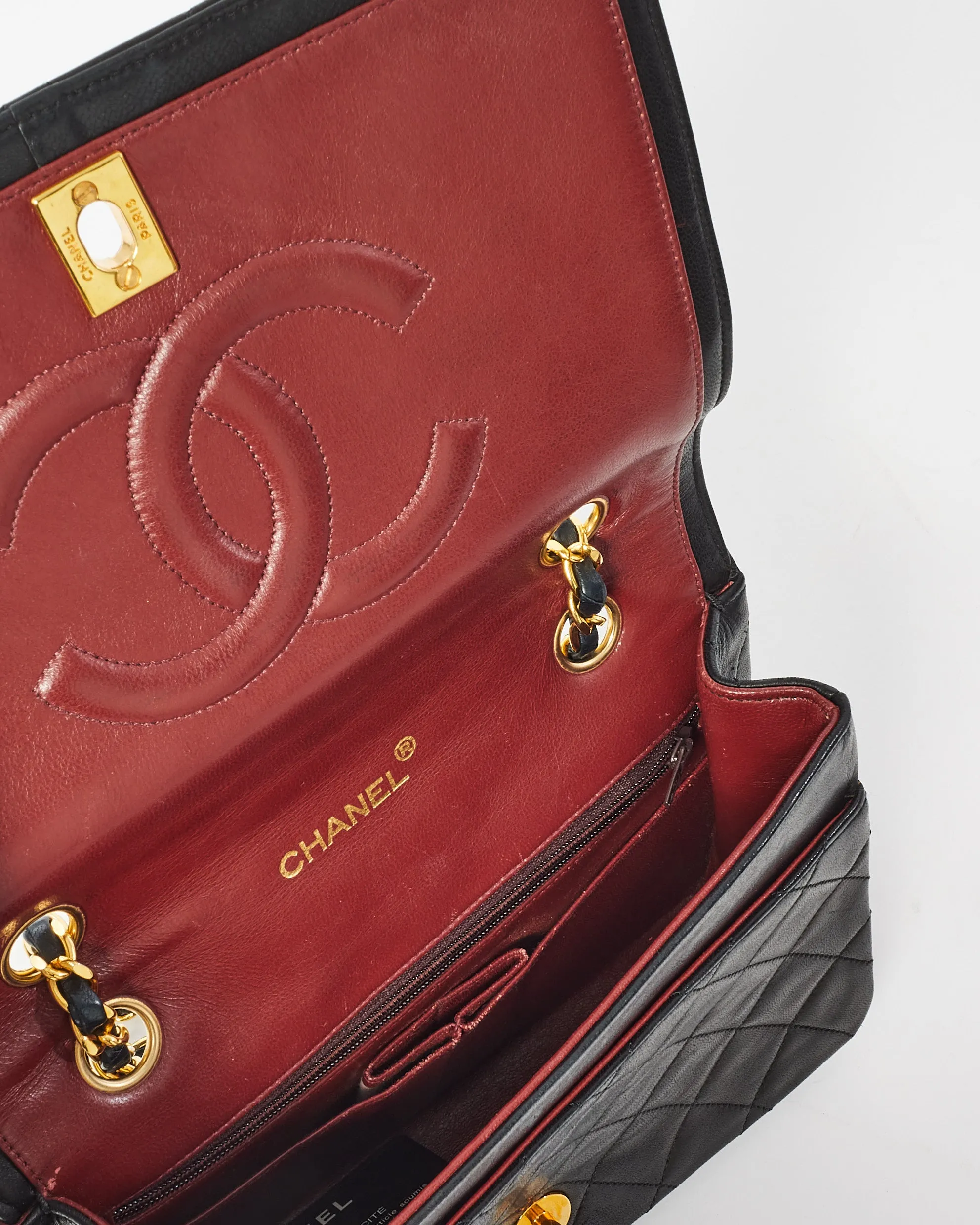 Chanel Vintage Black Leather Full Flap Bag