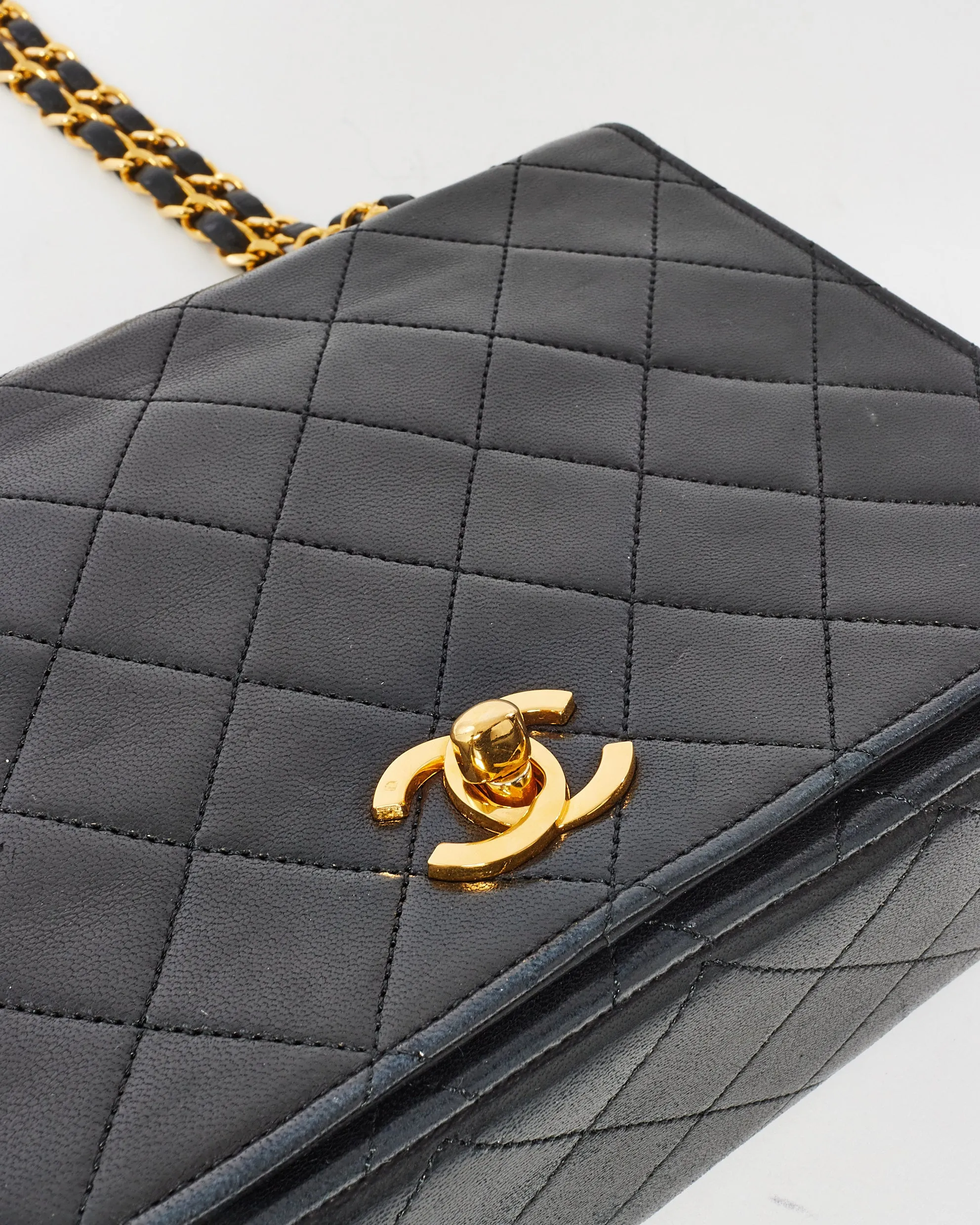 Chanel Vintage Black Leather Full Flap Bag