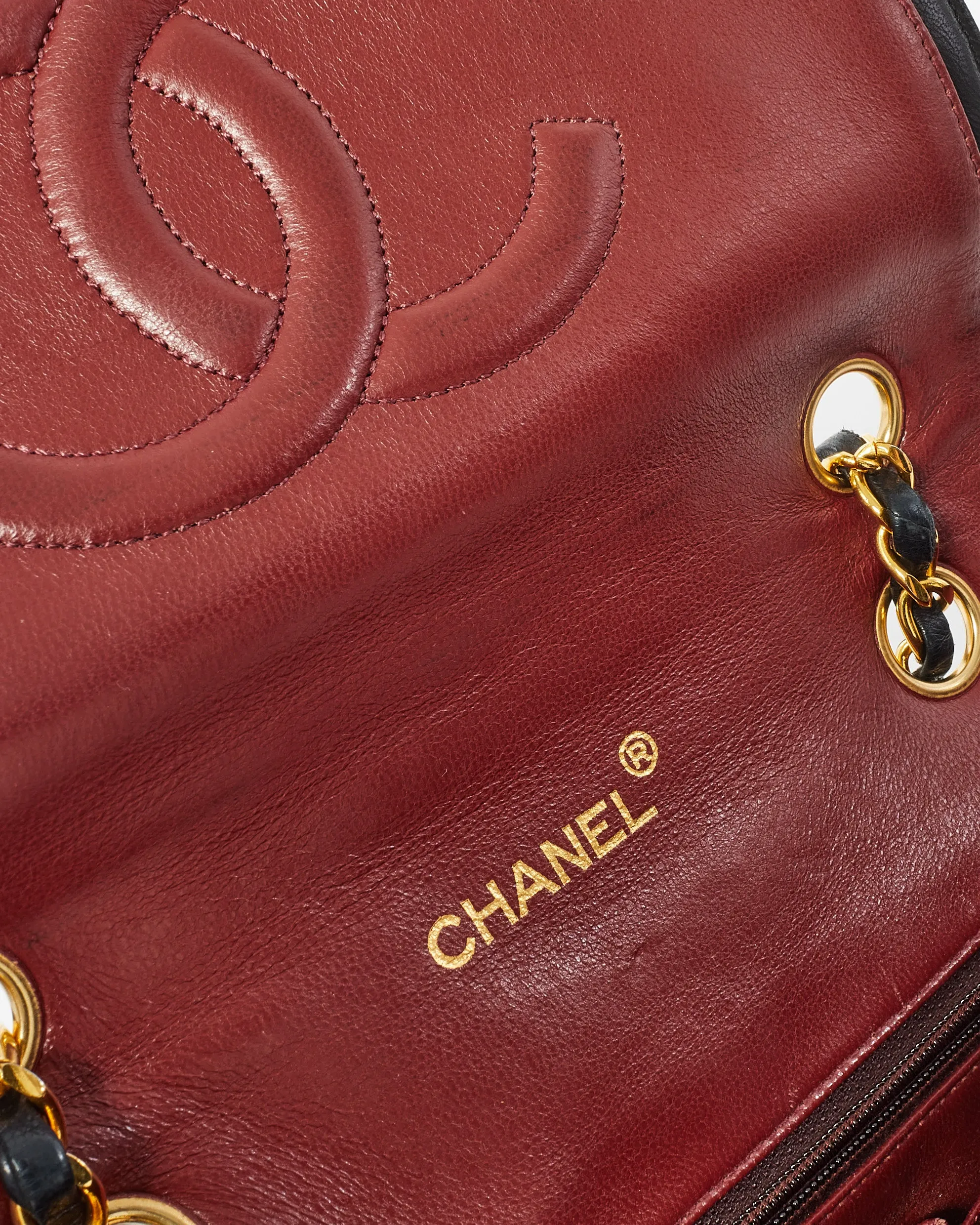 Chanel Vintage Black Leather Full Flap Bag