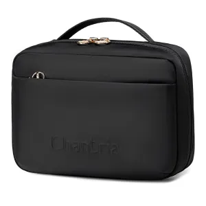 Chantria Premium Lightweight Carry All Cosmetic Bag for Women Water Resistant Multifunctional Clutch Bag with Multiple Pockets and 180° Degree Opening, CB00793