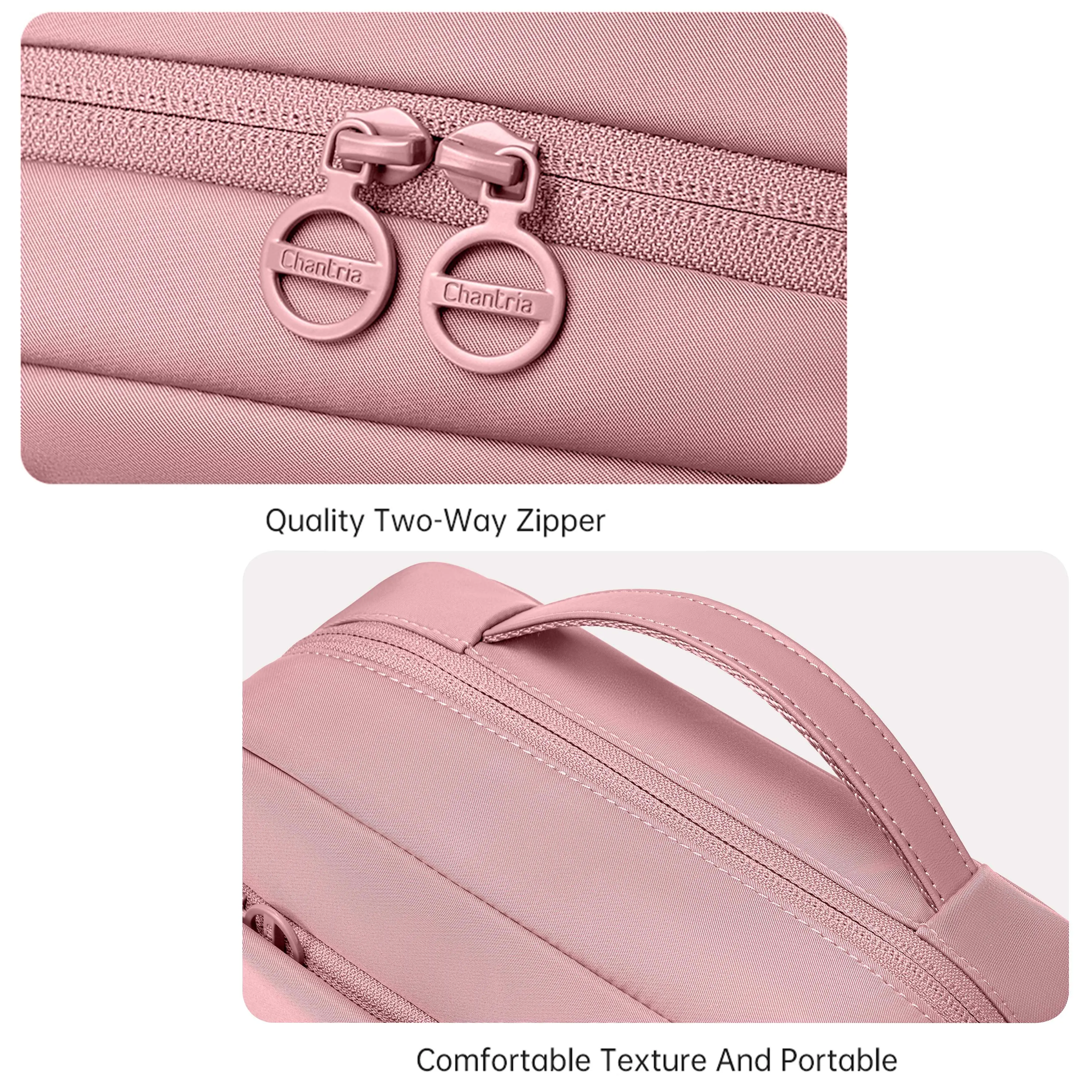Chantria Premium Lightweight Carry All Cosmetic Bag for Women Water Resistant Multifunctional Clutch Bag with Multiple Pockets and 180° Degree Opening, CB00793