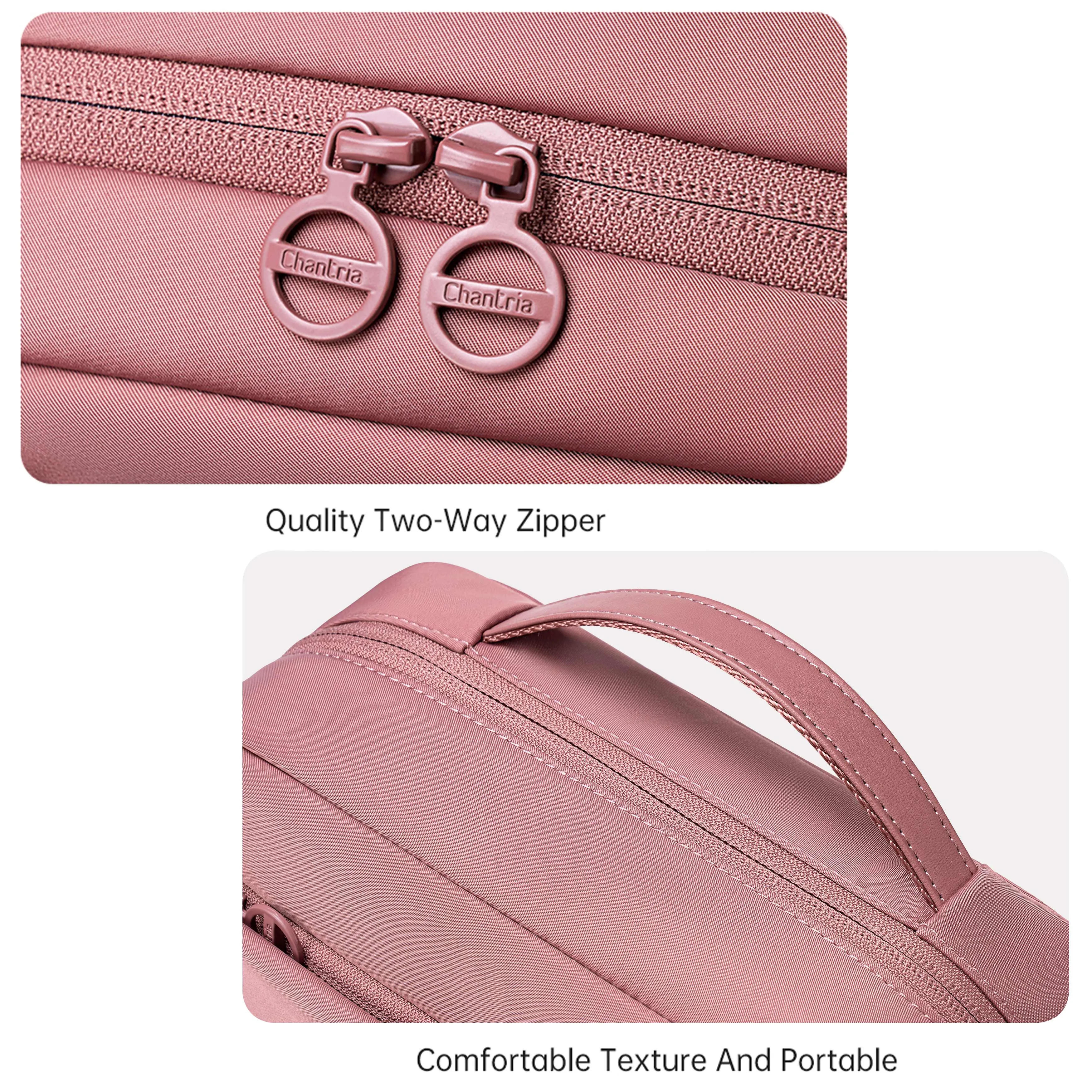 Chantria Premium Lightweight Carry All Cosmetic Bag for Women Water Resistant Multifunctional Clutch Bag with Multiple Pockets and 180° Degree Opening, CB00793