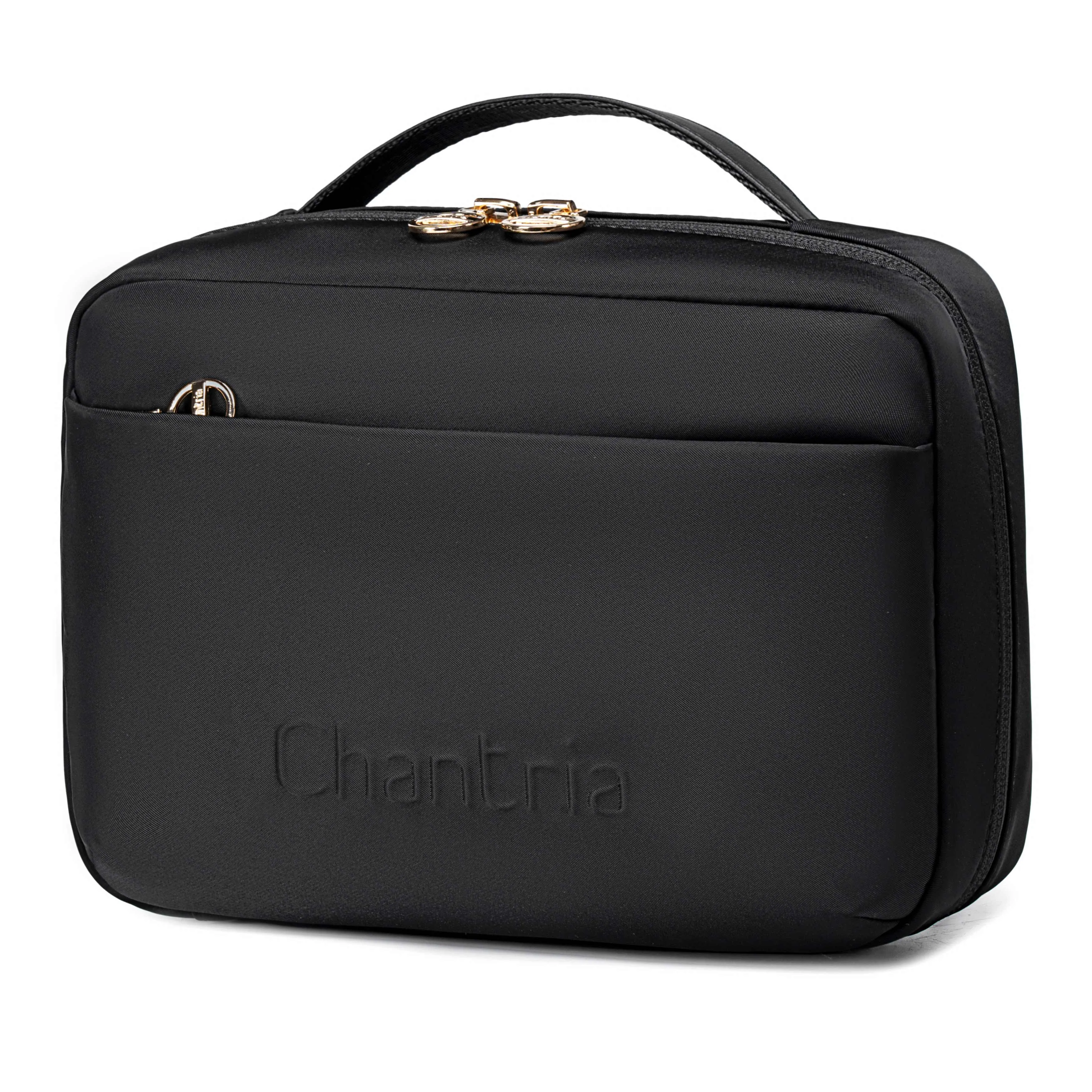 Chantria Premium Lightweight Carry All Cosmetic Bag for Women Water Resistant Multifunctional Clutch Bag with Multiple Pockets and 180° Degree Opening, CB00793