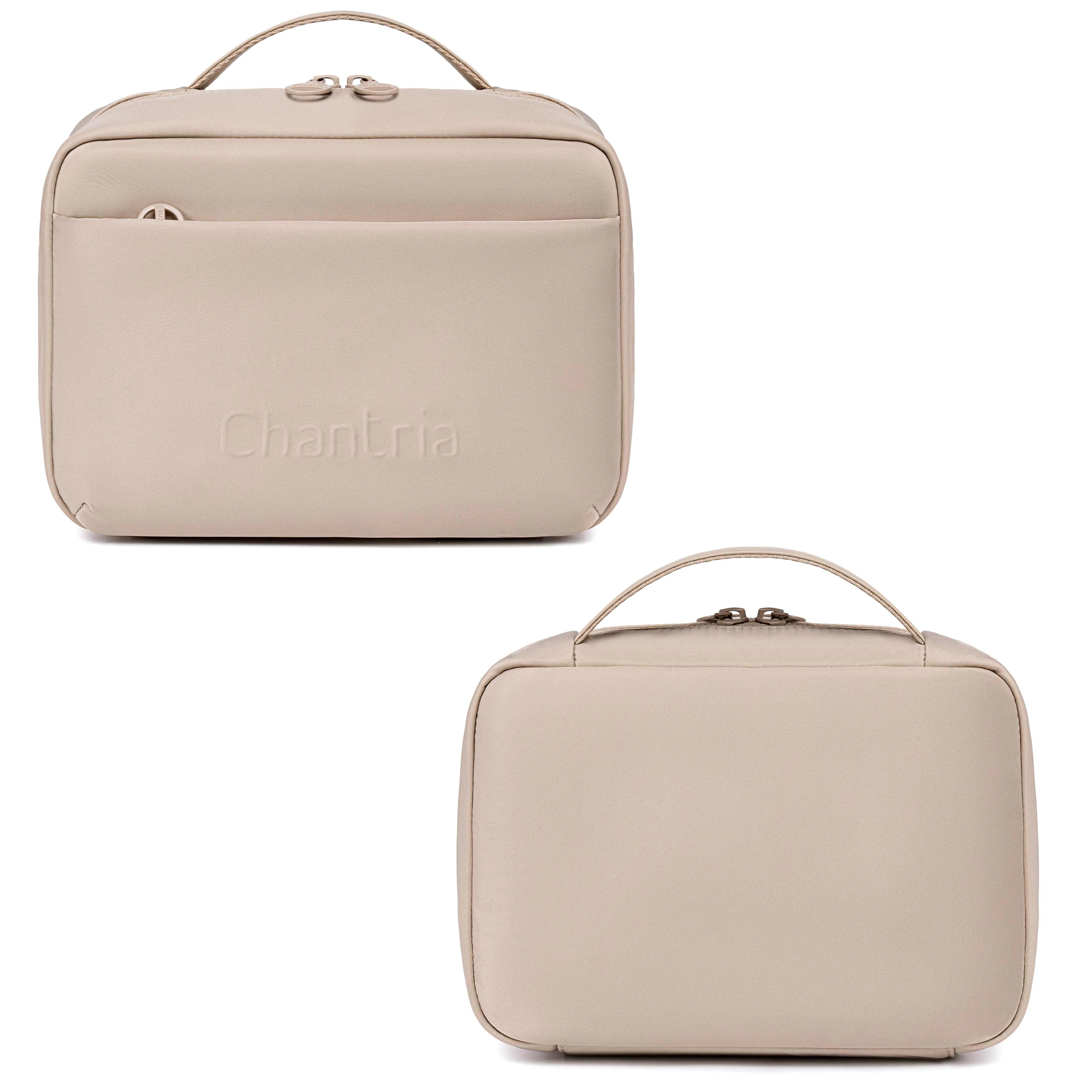 Chantria Premium Lightweight Carry All Cosmetic Bag for Women Water Resistant Multifunctional Clutch Bag with Multiple Pockets and 180° Degree Opening, CB00793