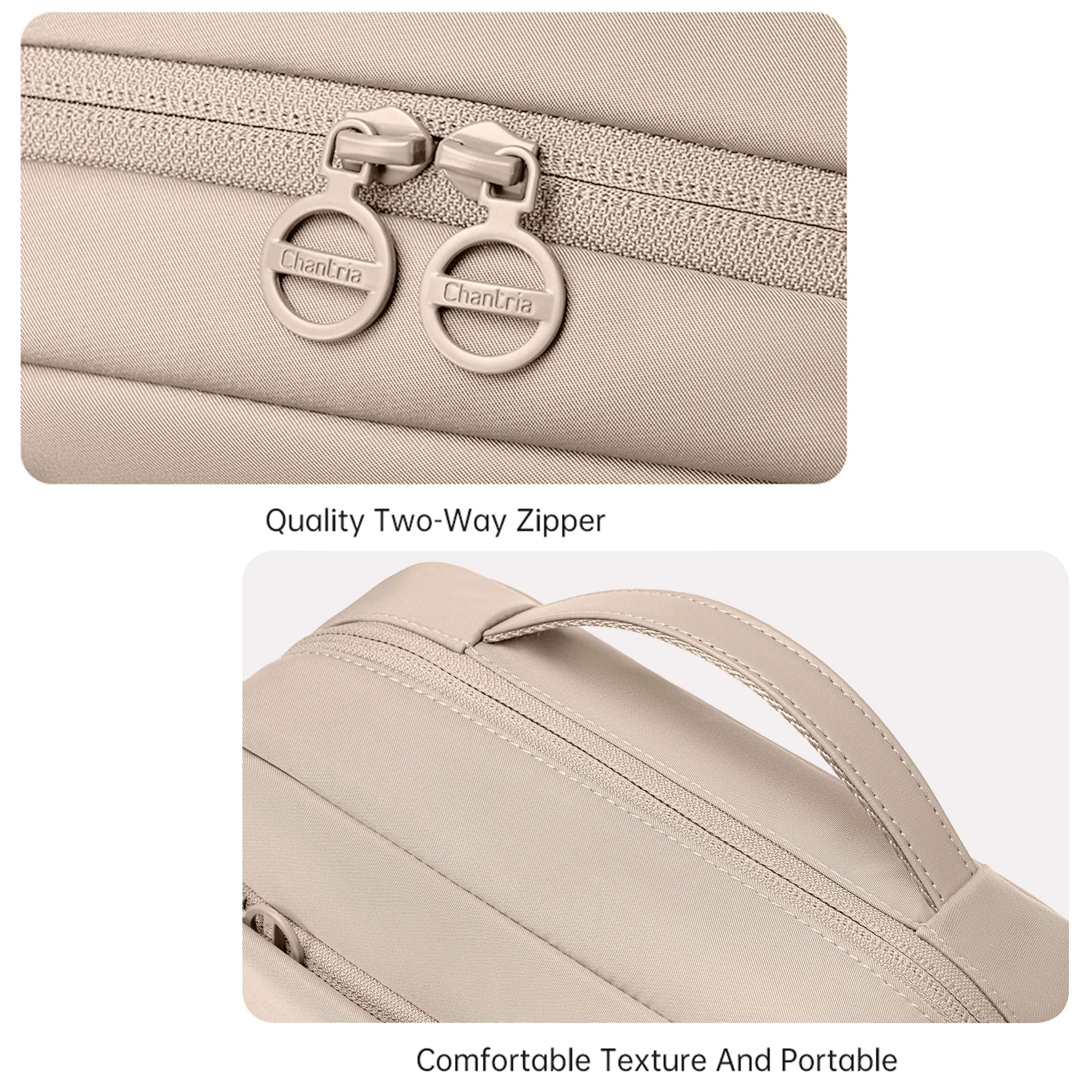 Chantria Premium Lightweight Carry All Cosmetic Bag for Women Water Resistant Multifunctional Clutch Bag with Multiple Pockets and 180° Degree Opening, CB00793