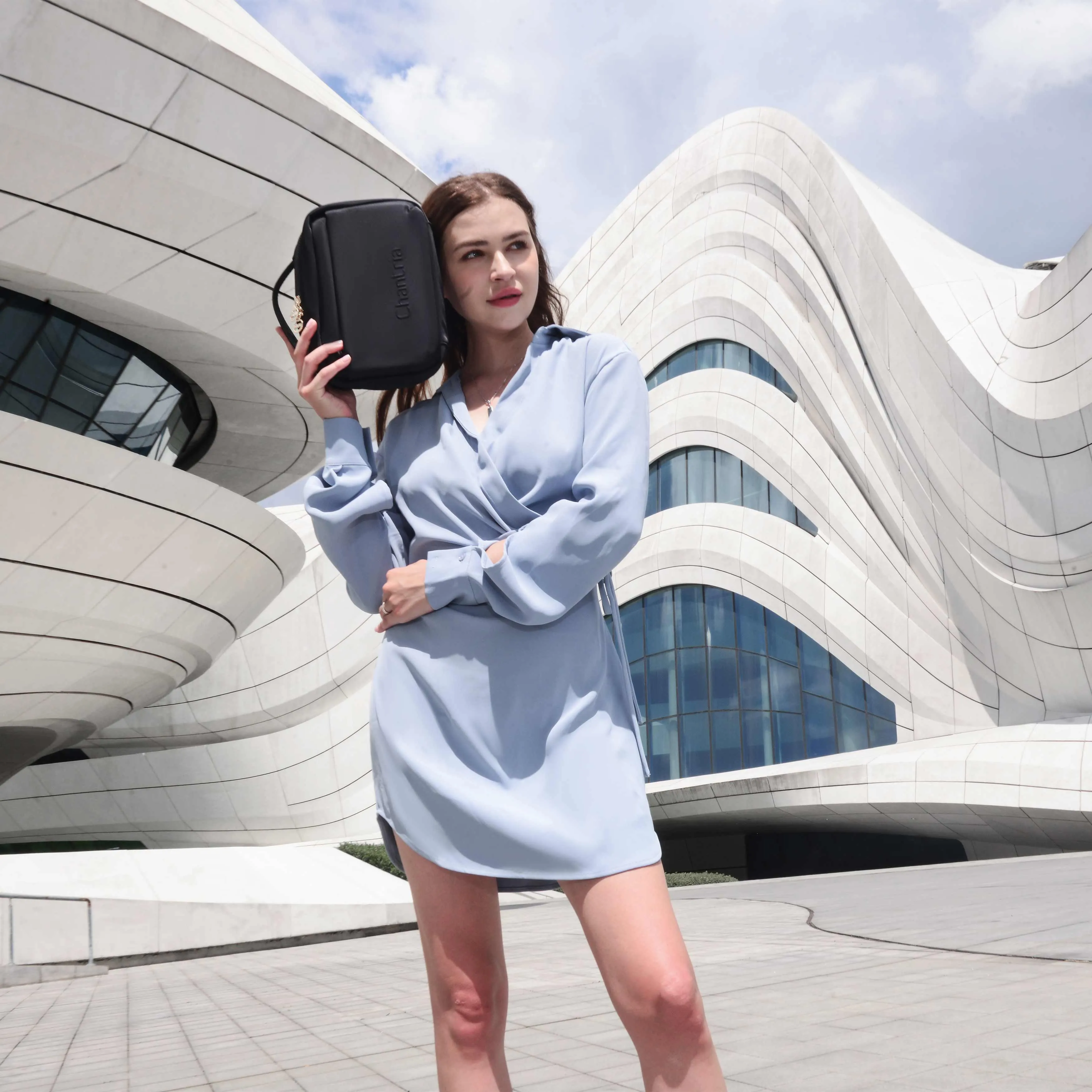 Chantria Premium Lightweight Carry All Cosmetic Bag for Women Water Resistant Multifunctional Clutch Bag with Multiple Pockets and 180° Degree Opening, CB00793