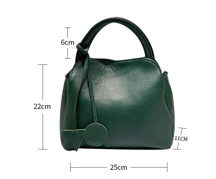 Chic First Layer Cowhide Leather Women Handbag 2 Sizes