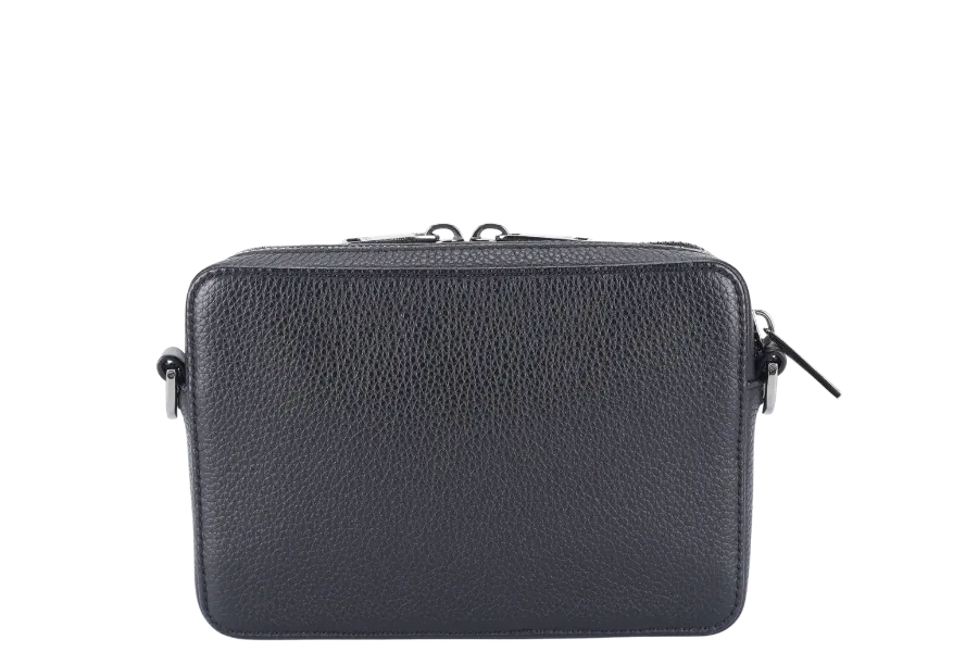 CHRISTIAN DIOR GRAINED BLACK CALFSKIN ICON ZIPPED POUCH WITH STRAPS NO DUST COVER