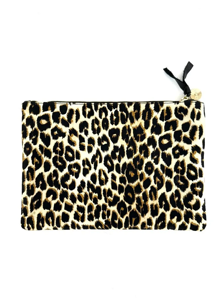 Clare V. x Equipment Leopard Print Clutch