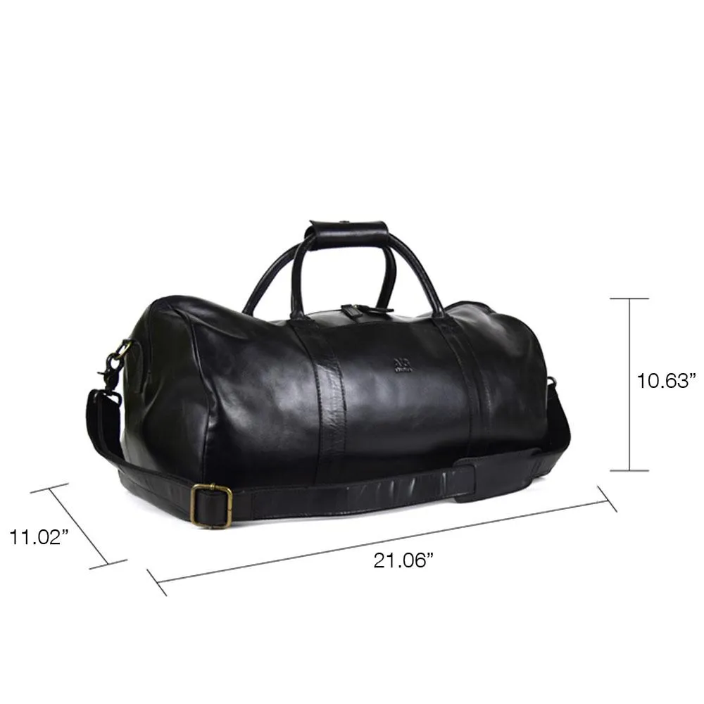Classic Duffel in Black Leather - Final Sale: No Returns or Exchanges