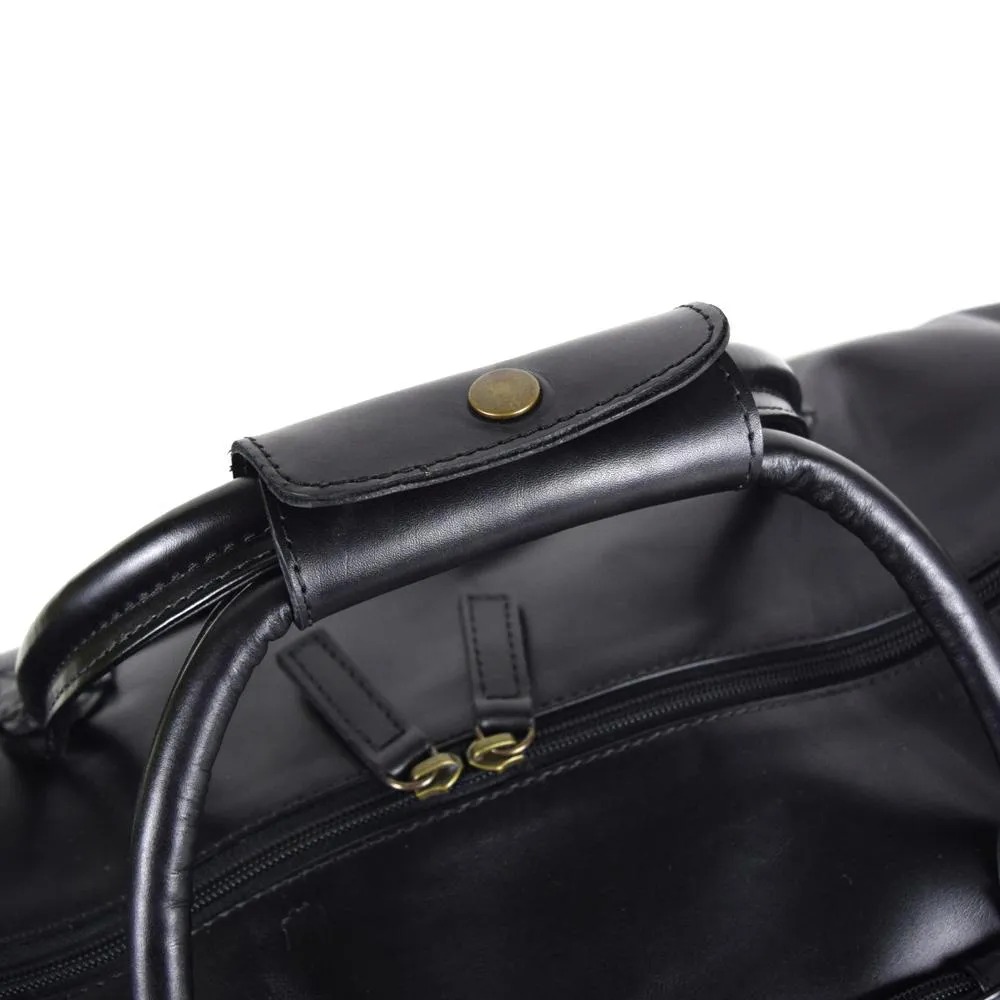 Classic Duffel in Black Leather - Final Sale: No Returns or Exchanges