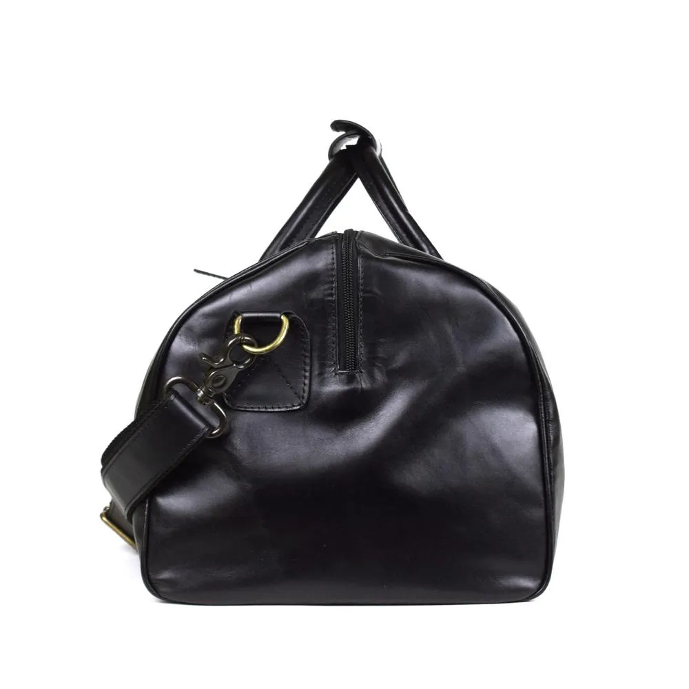 Classic Duffel in Black Leather - Final Sale: No Returns or Exchanges