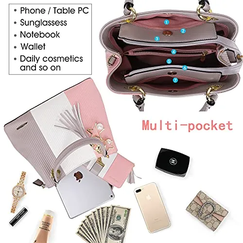 Colorful Handbag with Multiple Pockets