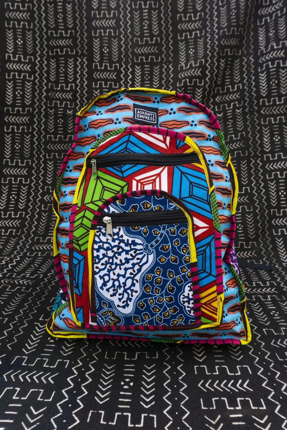Colour Me Crazy Patchwork African Print Backpack