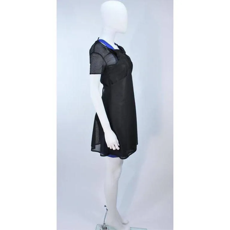 COMME DES GARÇONS Black Draped Mesh Net Dress Ensemble | Size S
