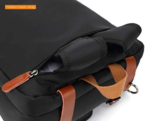 CoolBELL Convertible Backpack Messenger Bag Shoulder Bag Laptop Case Handbag Business Briefcase Multi-Functional Travel Rucksack Fits 17.3 Inch Laptop for Men/Women (Black)